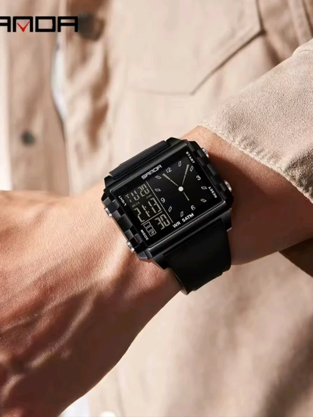 Men's Square Dual Electron Analog Watch